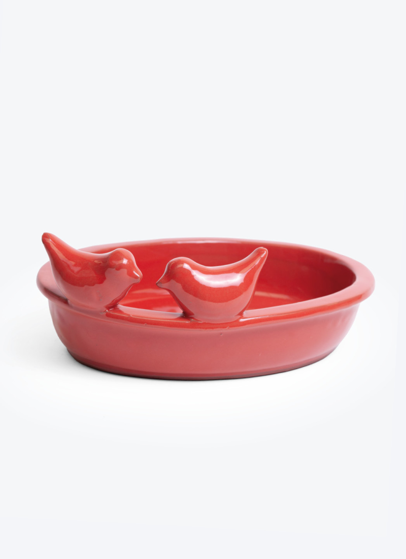 Esschert Design Bain Oiseaux Rouge