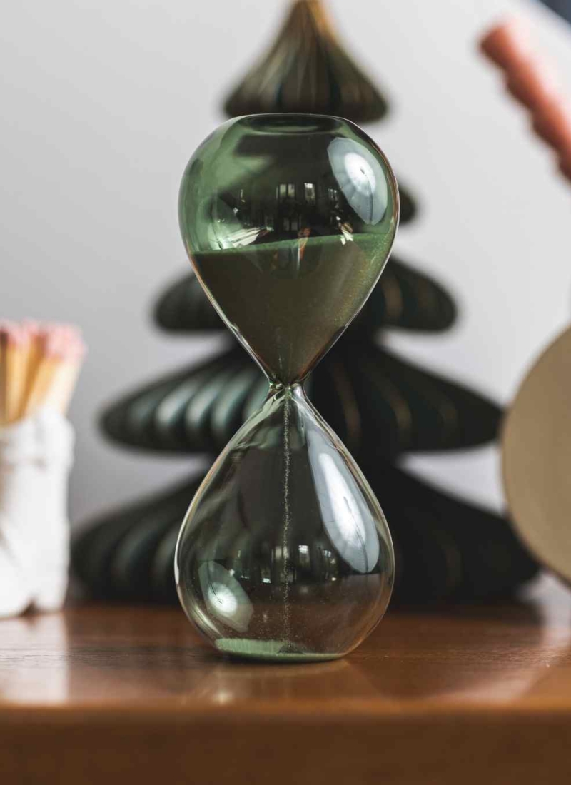 Design Works Sablier Verre Fumé 15 Minutes Vert