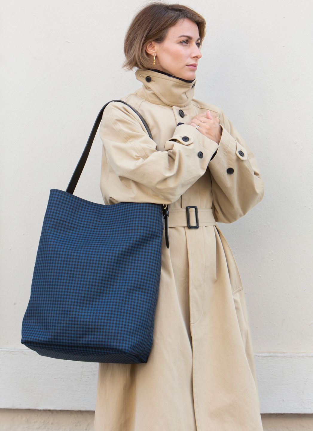 sac brady leven vichy bleu