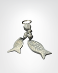 Porte-clés en aluminium recyclé – Double poisson