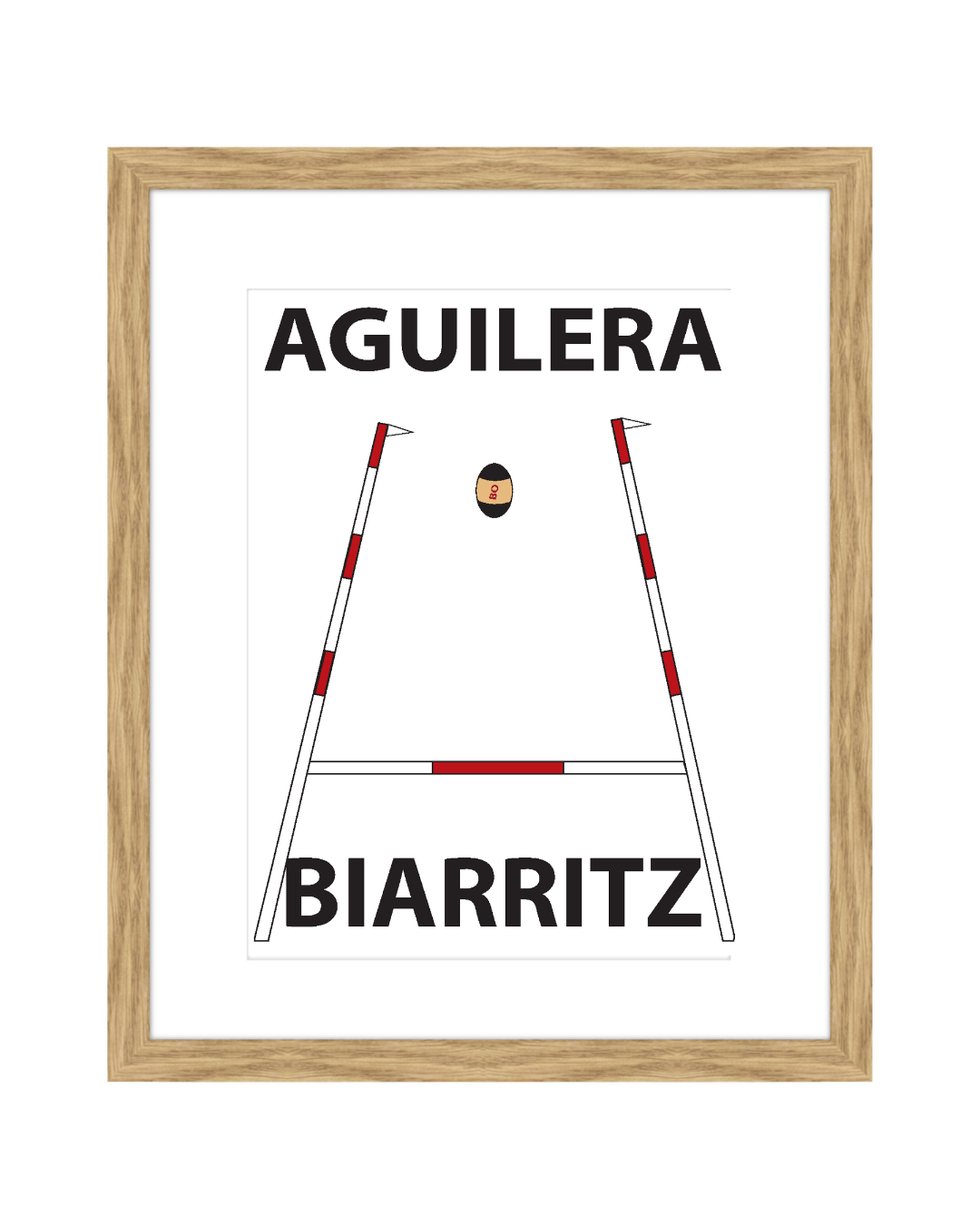 AFFICHE RUGBY BIARRITZ AGUILERA 24X30cm