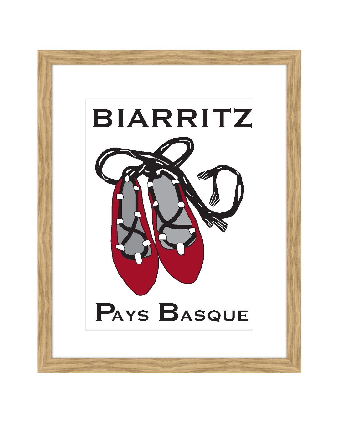 AFFICHE BIARRITZ ESPADRILLES TRADITIONNELLES 24X30cm