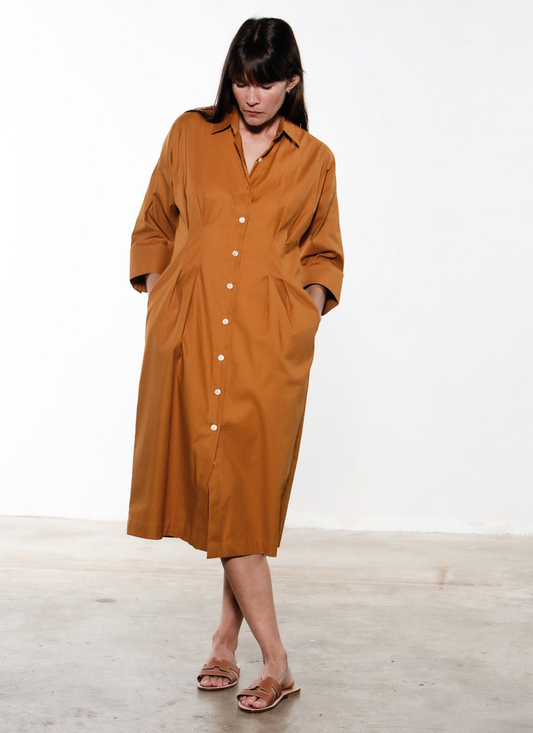 ROBE MINDI MC - MOUTARDE
