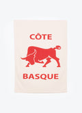 TORCHON TAUREAU COTE BASQUE - ROUGE