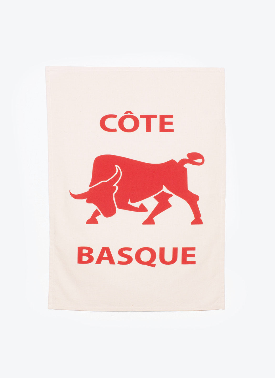 TORCHON TAUREAU COTE BASQUE - ROUGE