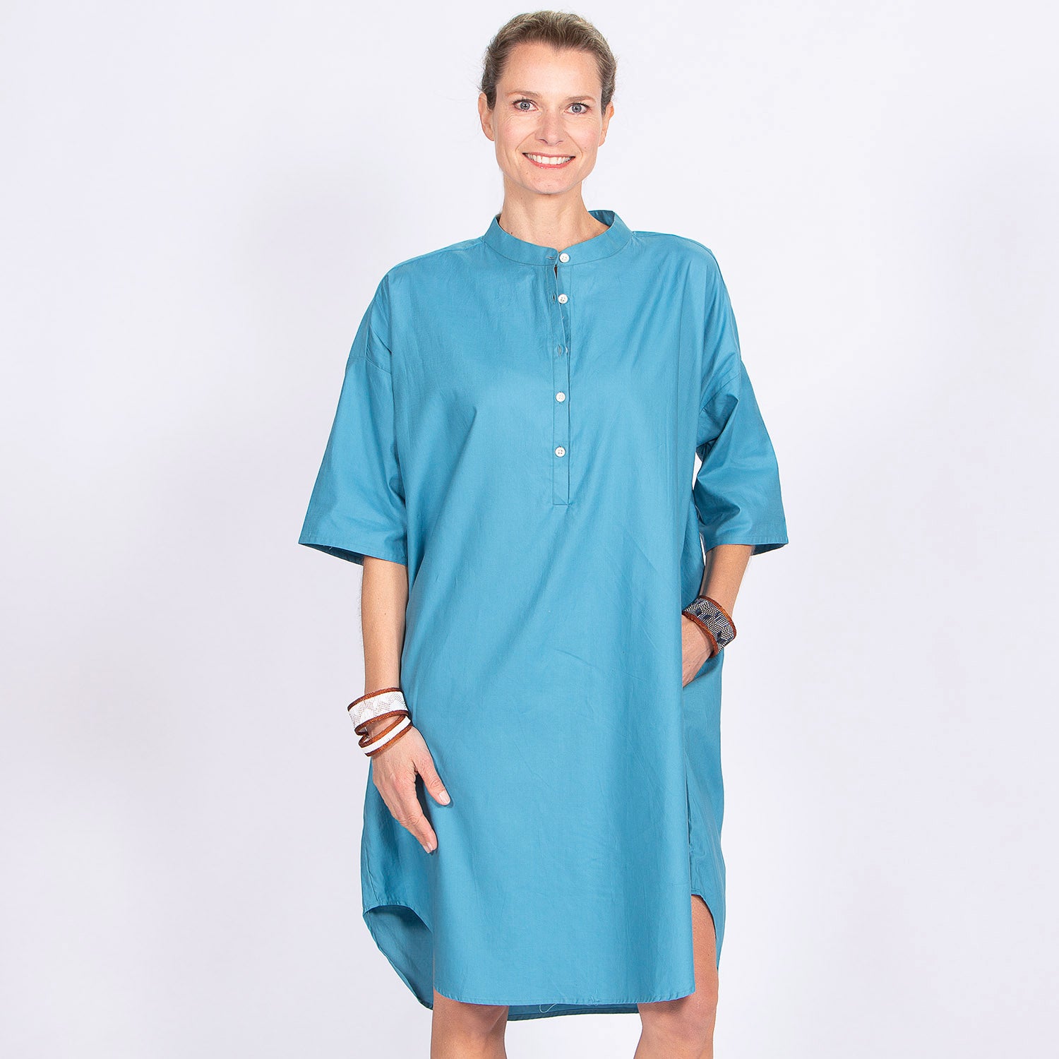 ROBE MARKET SANS COL MC - B TURQUOISE