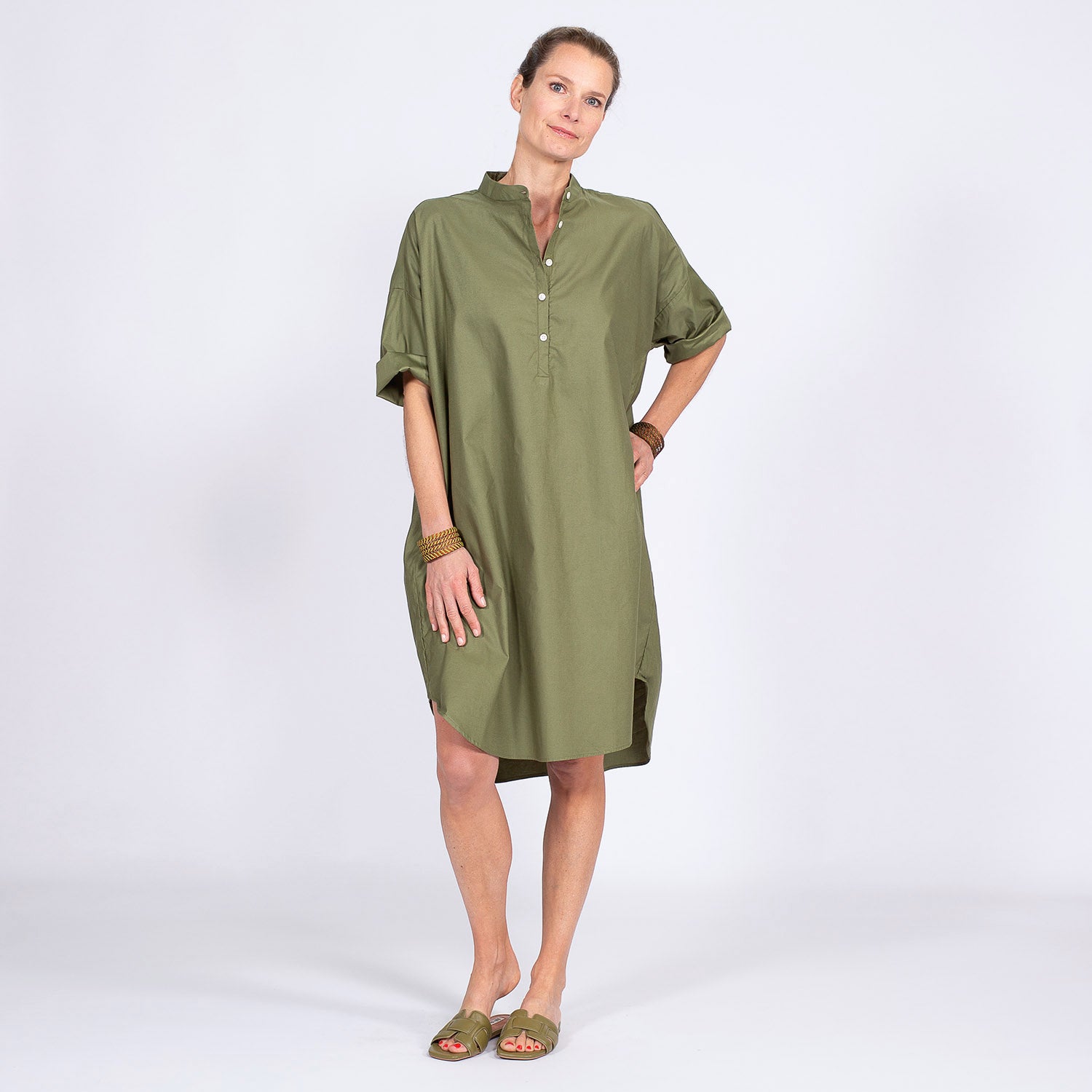 ROBE MARKET SANS COL MC - Vert