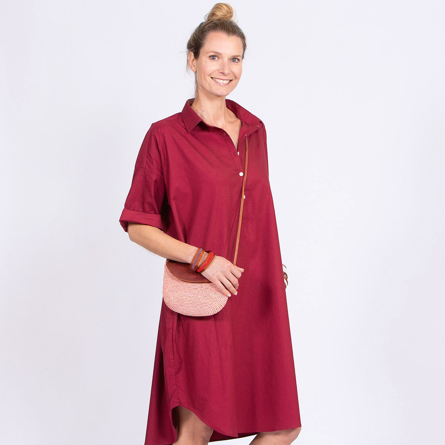 ROBE MARKET AVEC COL MC - BORDEAUX