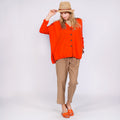 CARDIGAN CACHEMIRE COL V - Orange