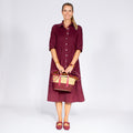 ROBE CORALINE CORDUROY - BURGUNDY