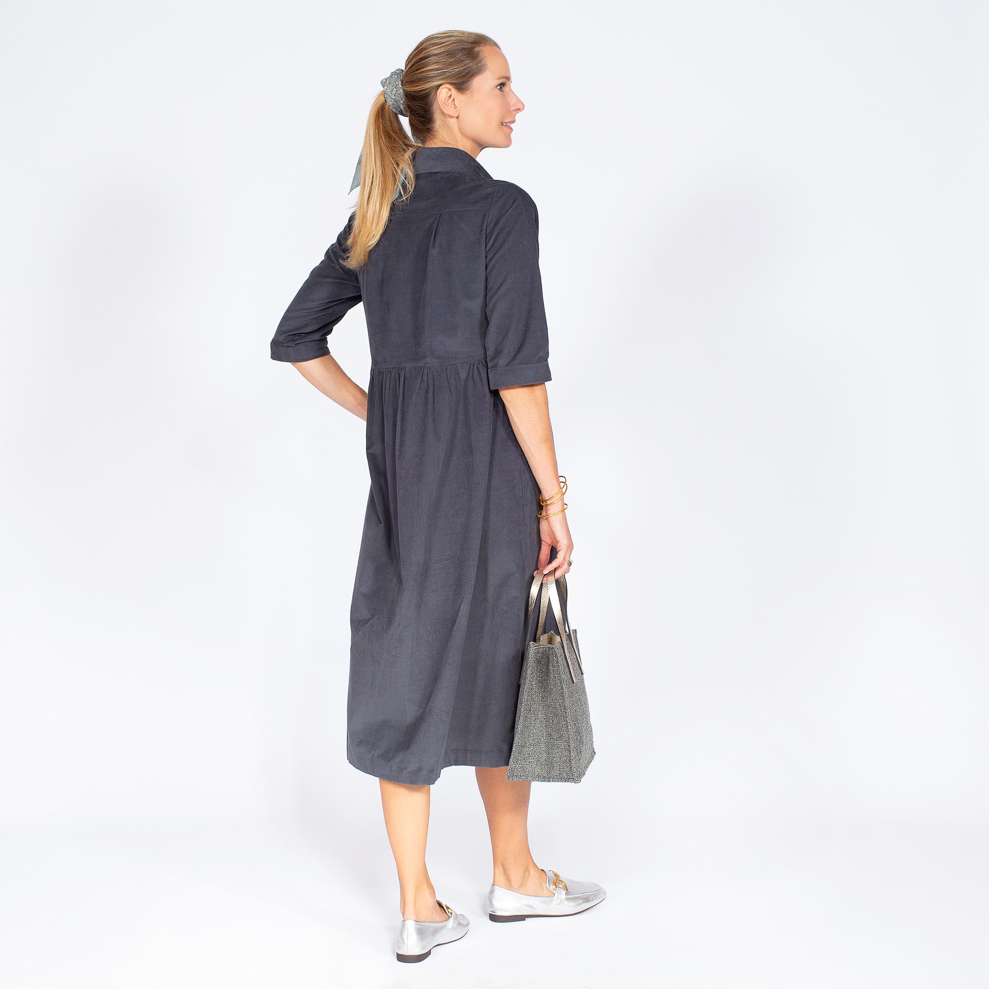 ROBE CORALINE CORDUROY - CHARCOAL