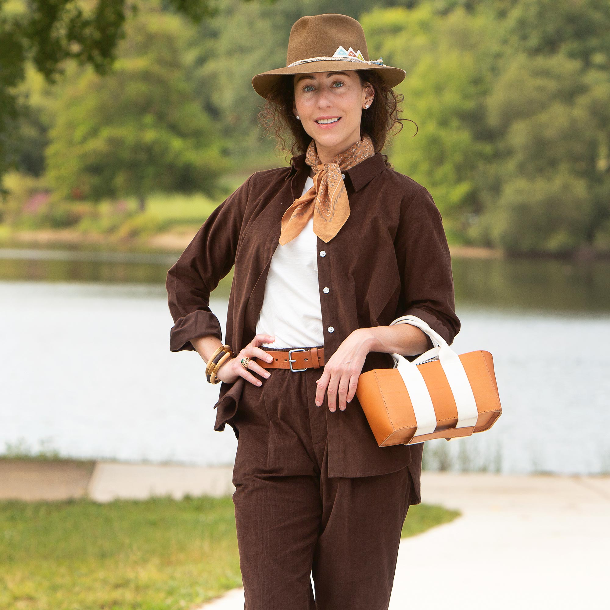 CHEMISE GERALDINE CORDUROY - BROWN