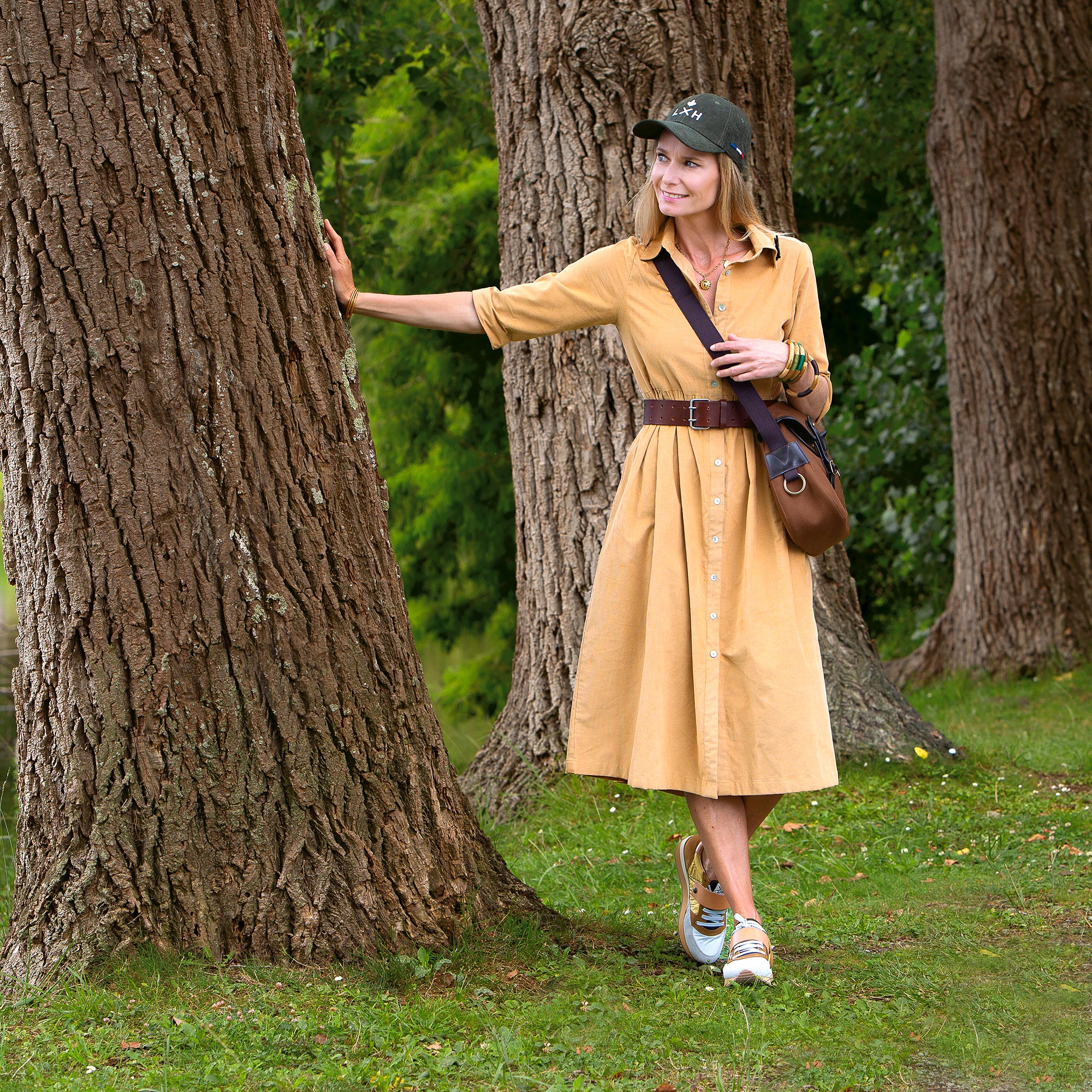 ROBE CORALINE CORDUROY - MOUTARDE