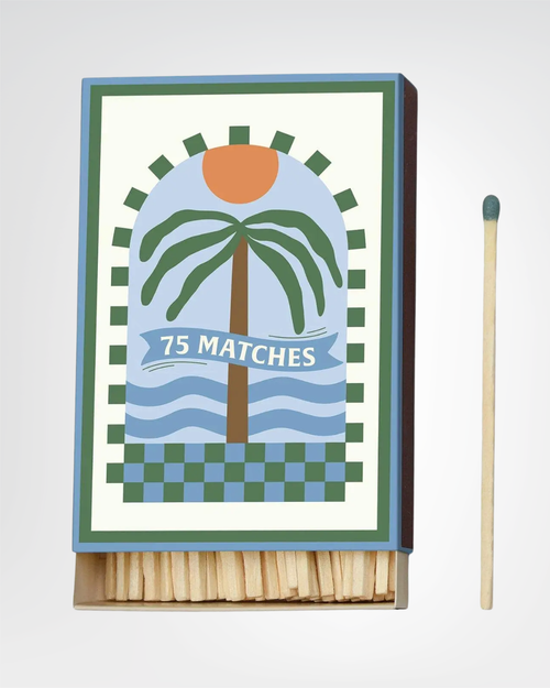 BOX OF 75 MATCHES A DOPO PALM TREE DESIGN WORKS