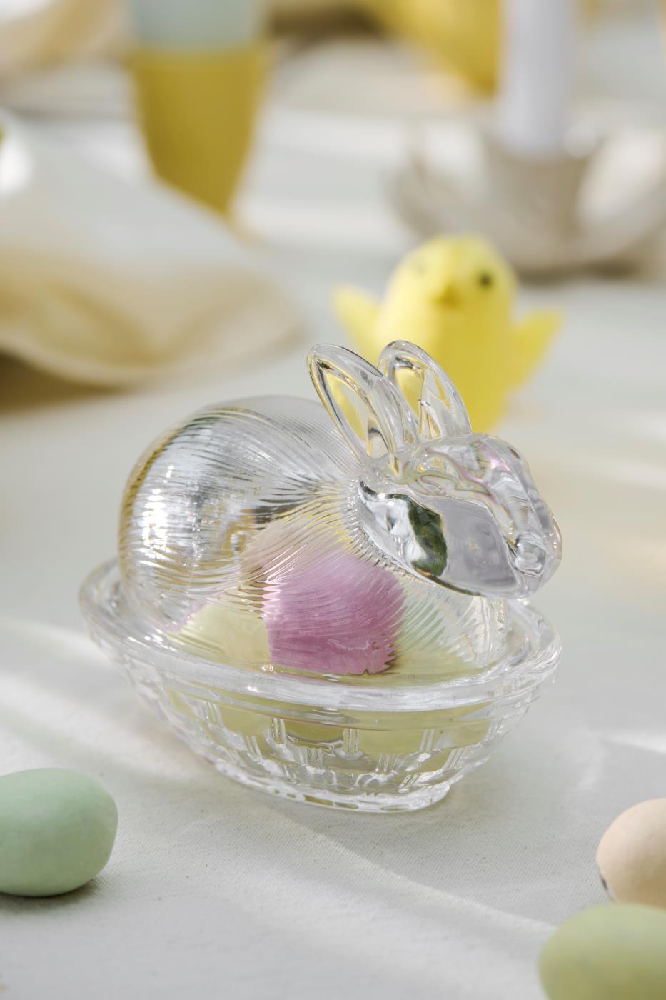 BOCAL LAPIN EN VERRE AVEC COUVERCLE