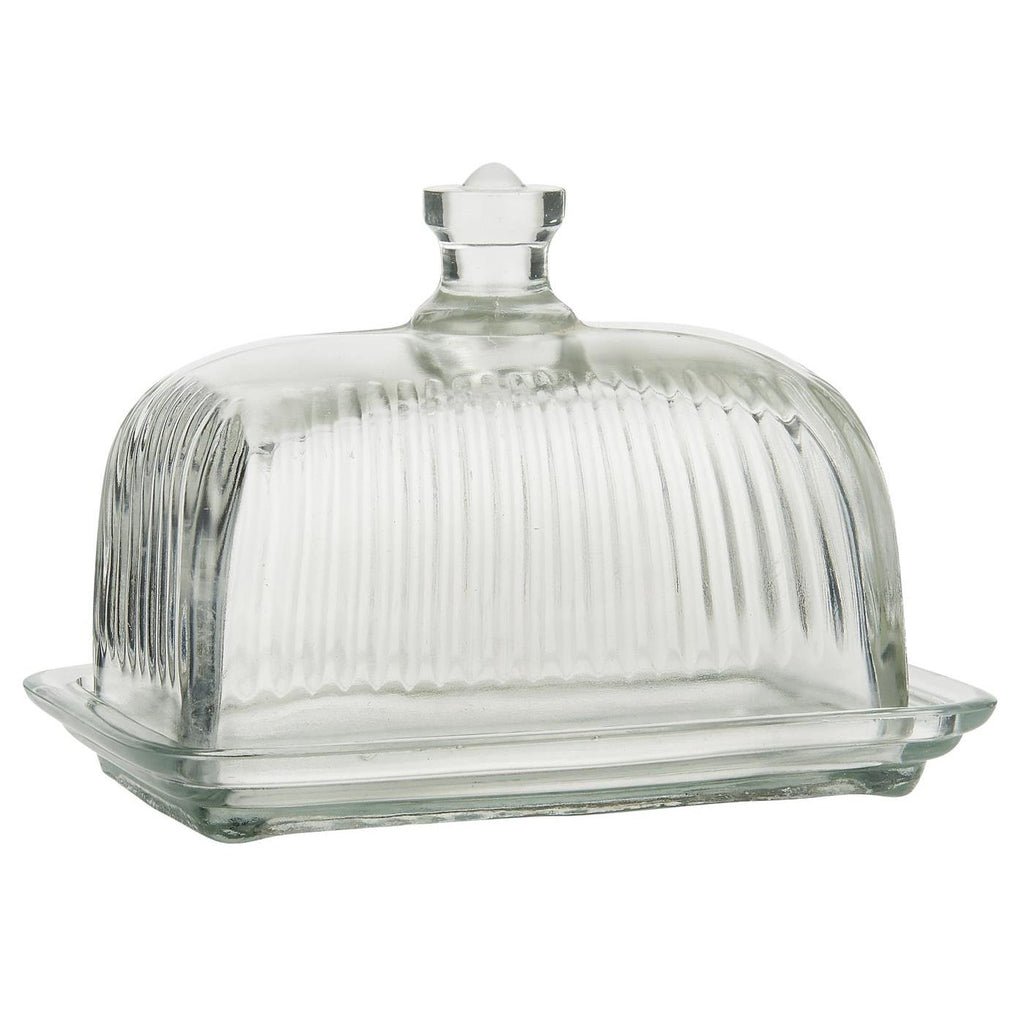 BEURRIER EN VERRE STRIÉ