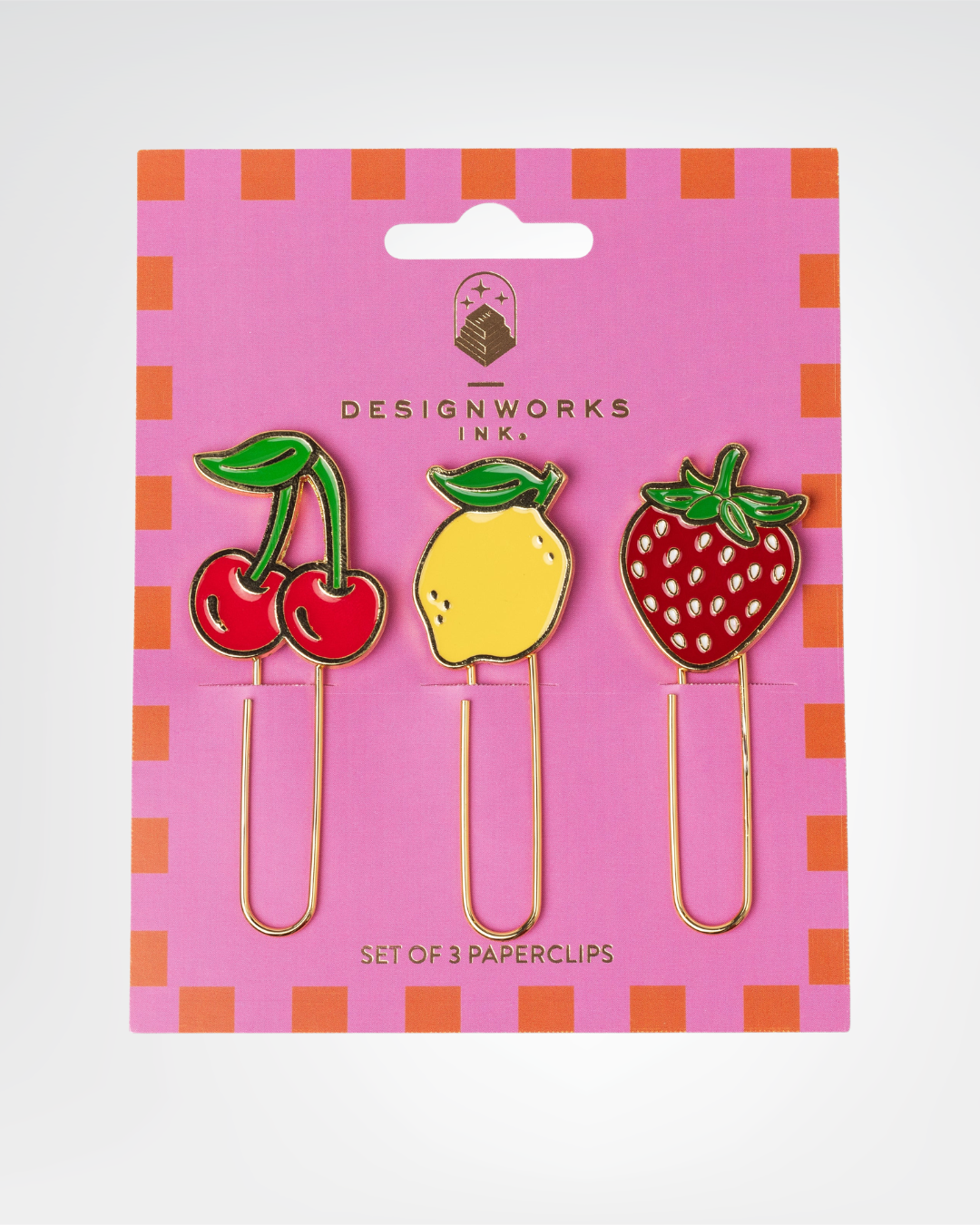 SET 3 CLIPS PAPIER FRUITS DESIGN WORKS
