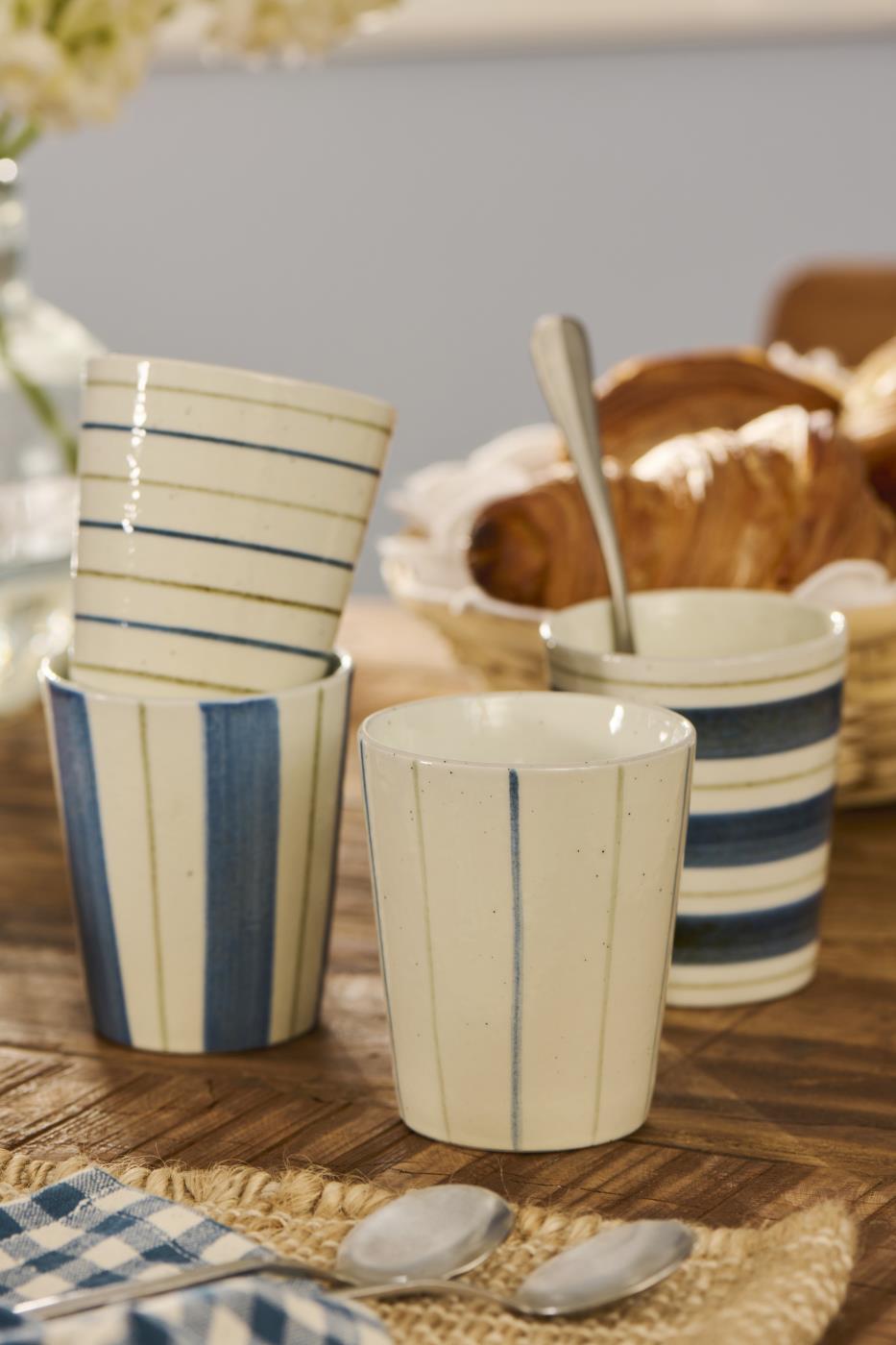MUG A RAYURES EN GRÈS