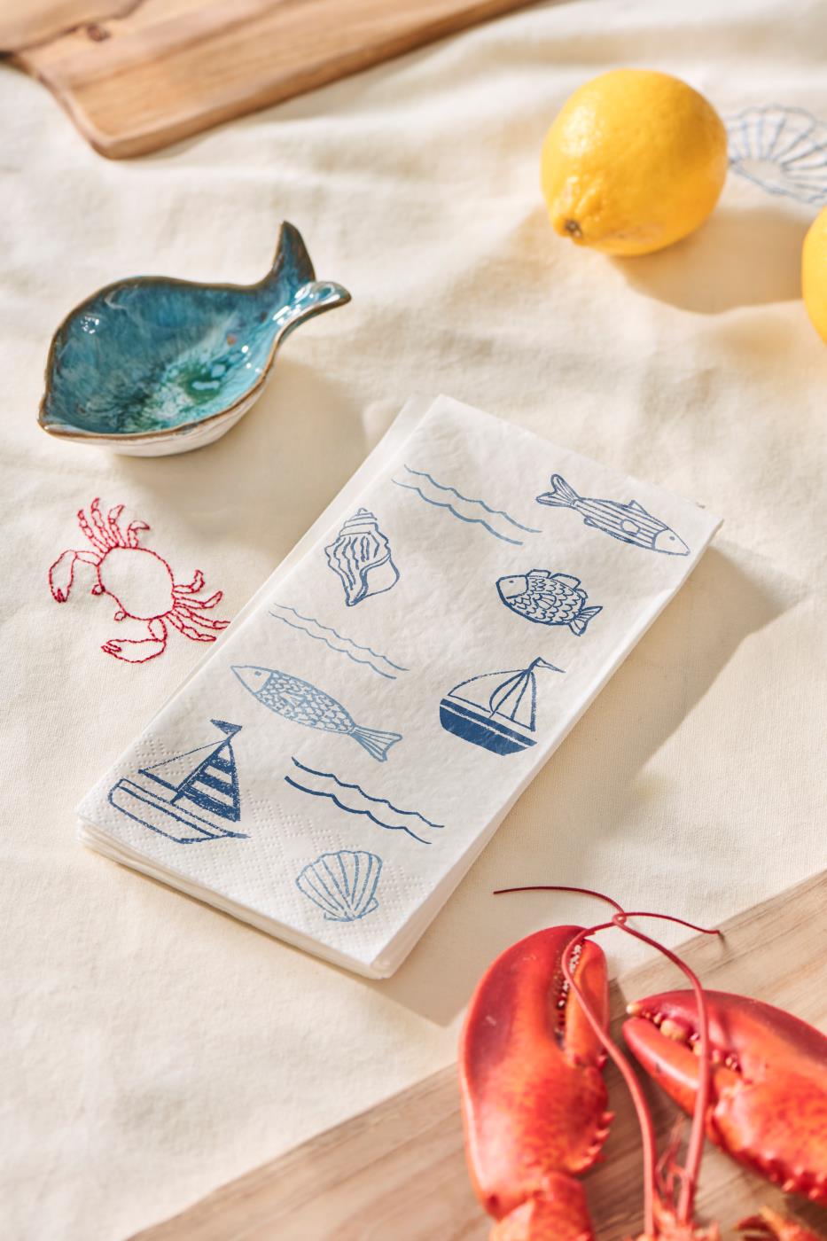 SERVIETTE PAPIER SUR LA MER