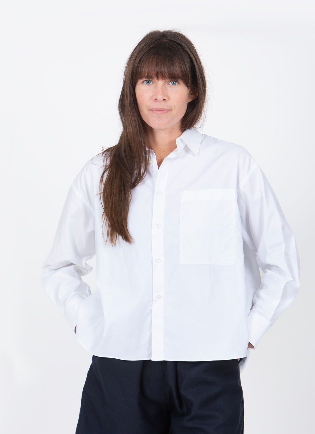 CHEMISE NICOLE UNI MC - BLANC