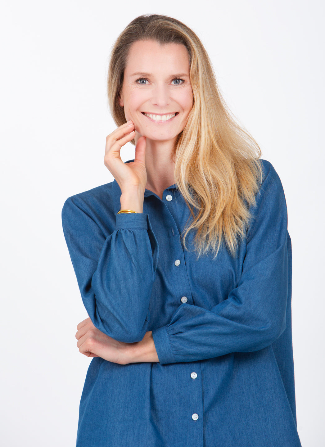 CHEMISE GERALDINE MC - DENIM